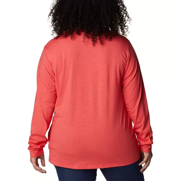 imageColumbia Womens Sun Trek Ls TeeRed Hibiscus Heather