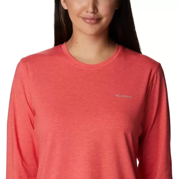 imageColumbia Womens Sun Trek Ls TeeRed Hibiscus Heather