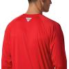 imageColumbia Mens Big and Tall PFG Terminal Tackle Long Sleeve TeeUga  Bright Red  White