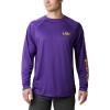 imageColumbia Mens Big and Tall PFG Terminal Tackle Long Sleeve TeeLsu  Vivid Purple  Collegiate Yellow