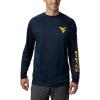 imageColumbia Mens Big and Tall PFG Terminal Tackle Long Sleeve TeeWv  Collegiate Navy  Mlb Gold