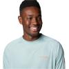 imageColumbia Mens Terminal Tackle PFG Triangle Long Sleeve ShirtCrushed Blue HeatherFaded Peach Logo