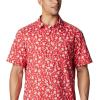 imageColumbia Mens Super Slack Tide Camp ShirtRed Spark Marlin Palms Print