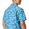 imageColumbia Mens Super Slack Tide Camp ShirtVivid Blue Flatslam Tropical Print