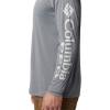 imageColumbia Mens Terminal Tackle PFG Triangle Long Sleeve ShirtCharcoal HthrCool Grey Logo