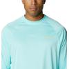 imageColumbia Mens Terminal Tackle PFG Triangle Long Sleeve ShirtGulf Stream HeatherBright Nectar Logo