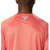 imageColumbia Mens Terminal Tackle PFG Triangle Long Sleeve ShirtSunset Red HeatherCollegiate Navy Logo