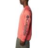 imageColumbia Mens Terminal Tackle PFG Triangle Long Sleeve ShirtSunset Red HeatherCollegiate Navy Logo