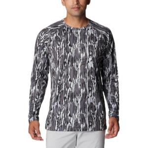 imageColumbia Mens Terminal Tackle PFG Triangle Long Sleeve ShirtCool Grey Mossyoak Bottomland