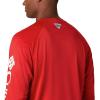 imageColumbia Mens PFG Terminal Tackle Long Sleeve ShirtRed SparkWhite Logo