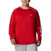imageColumbia Mens PFG Terminal Tackle Long Sleeve ShirtRed SparkWhite Logo