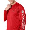 imageColumbia Mens PFG Terminal Tackle Long Sleeve ShirtRed SparkWhite Logo