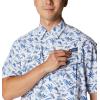 imageColumbia Mens PFG Super Bahama Short Sleeve Shirt Breathable UV ProtectionBlue Macaw Dorado Isle Print