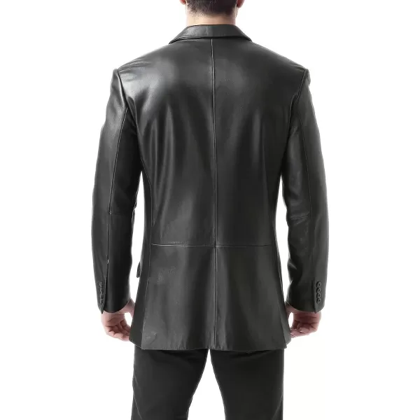 BGSD Men 2Button Lambskin Leather Blazer Sport Coat Jacket Regular Big amp Tall and ShortBlack