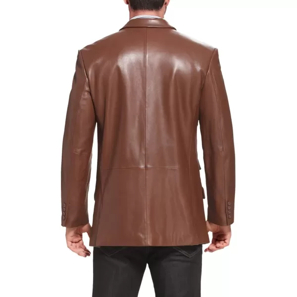 BGSD Men 2Button Lambskin Leather Blazer Sport Coat Jacket Regular Big amp Tall and ShortCognac