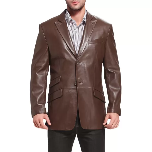 BGSD Men 2Button Lambskin Leather Blazer Sport Coat Jacket Regular Big amp Tall and ShortEspresso