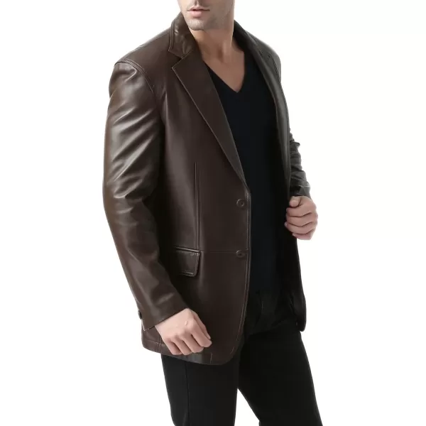 BGSD Men 2Button New Zealand Lambskin Leather Blazer Sport Coat Jacket Regular Big amp Tall and ShortEspresso