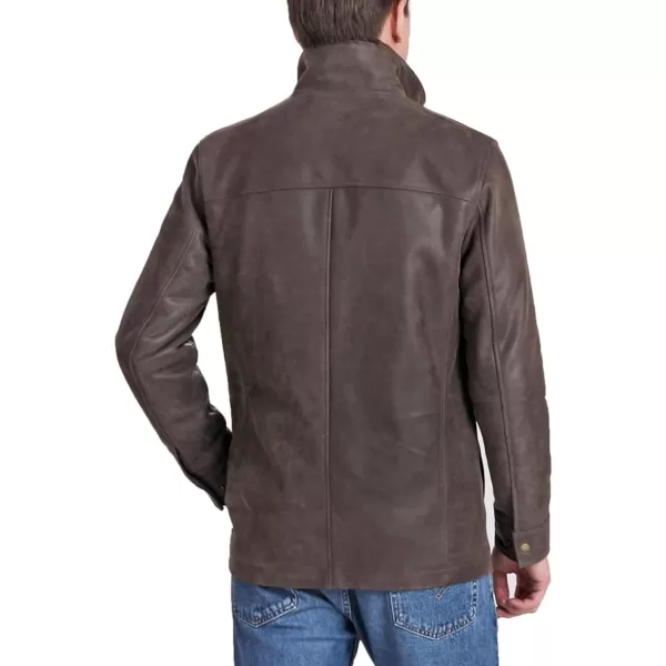 BGSD Men Austin Distressed Cowhide Leather Hipster JacketDistressed Bordueax