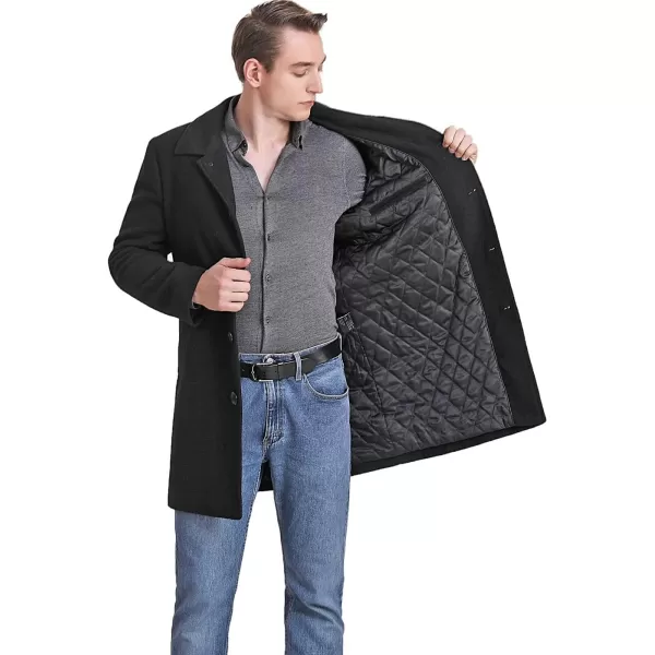 BGSD Men Baker Wool Blend Walker Coat  Regular and Big amp TallBlack