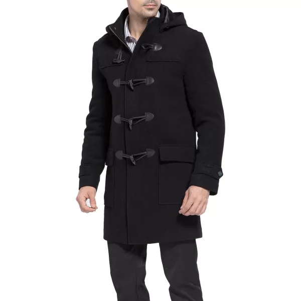 BGSD Men Benjamin Wool Blend Classic Duffle Coat  Regular and Big amp TallBlack