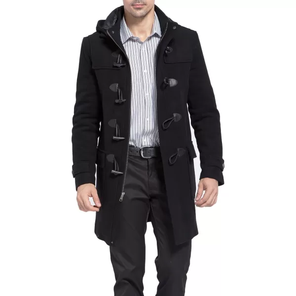 BGSD Men Benjamin Wool Blend Classic Duffle Coat  Regular and Big amp TallBlack