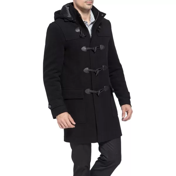 BGSD Men Benjamin Wool Blend Classic Duffle Coat  Regular and Big amp TallBlack