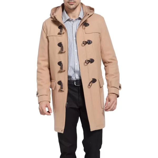 BGSD Men Benjamin Wool Blend Classic Duffle Coat  Regular and Big amp TallCamel