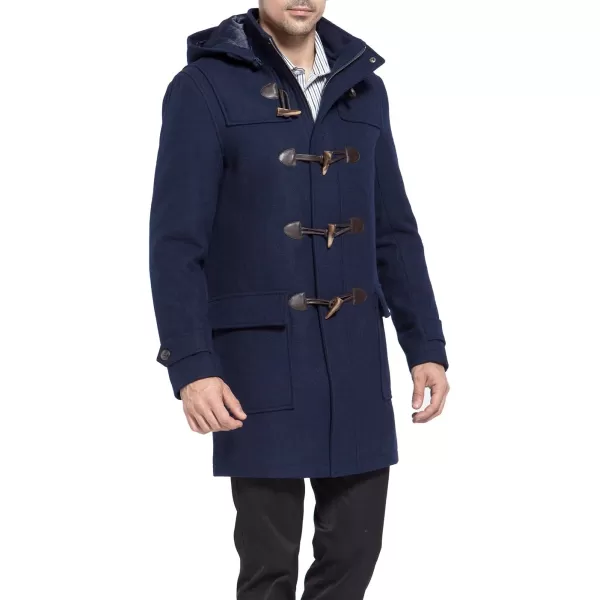 BGSD Men Benjamin Wool Blend Classic Duffle Coat  Regular and Big amp TallNavy