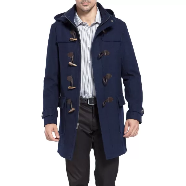 BGSD Men Benjamin Wool Blend Classic Duffle Coat  Regular and Big amp TallNavy