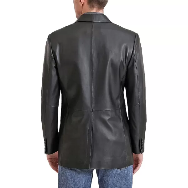 BGSD Men Benji 2Button Leather Blazer Lambskin Sport Coat Jacket Regular Big amp Tall and ShortBlack