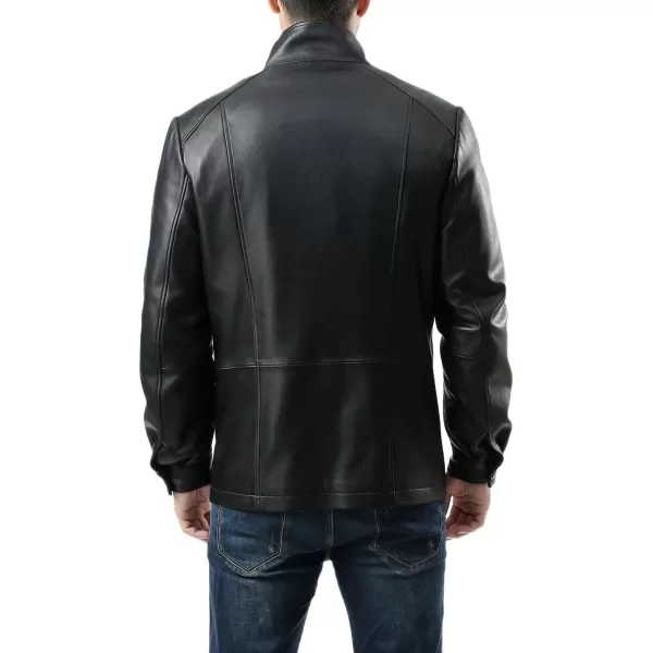 BGSD Men Brady New Zealand Lambskin Leather City JacketBlack