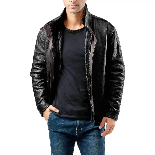 BGSD Men Brandon New Zealand Lambskin Leather Bomber JacketBlack