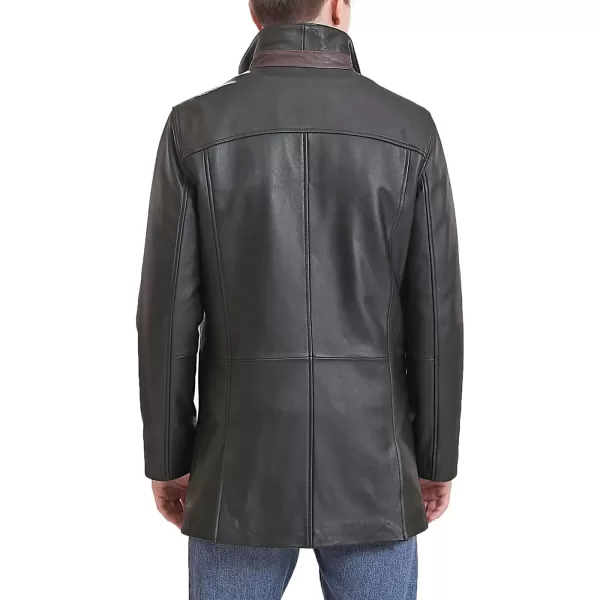 BGSD Men Byron New Zealand Lambskin Leather Car CoatBlack