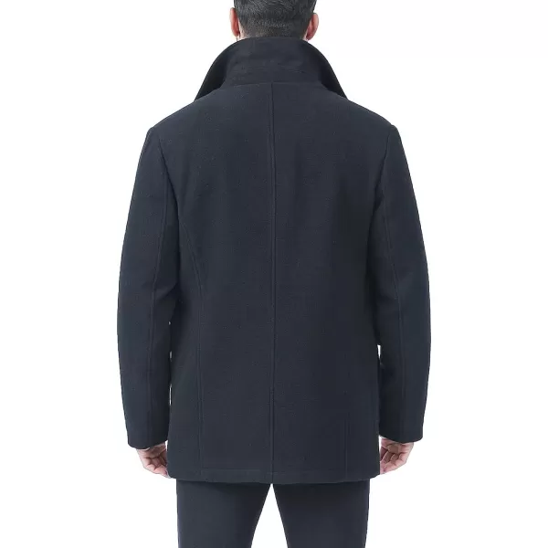 BGSD Men Calvin Wool Blend Car Coat with Removable Bib  Regular and Big amp TallBlack