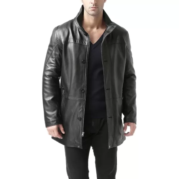 BGSD Men Chad New Zealand Lambskin Leather Car CoatBlack