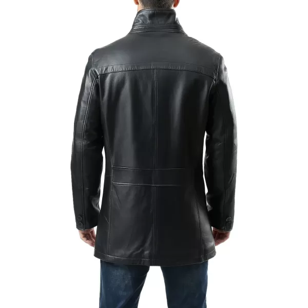 BGSD Men Chad New Zealand Lambskin Leather Car CoatBlack