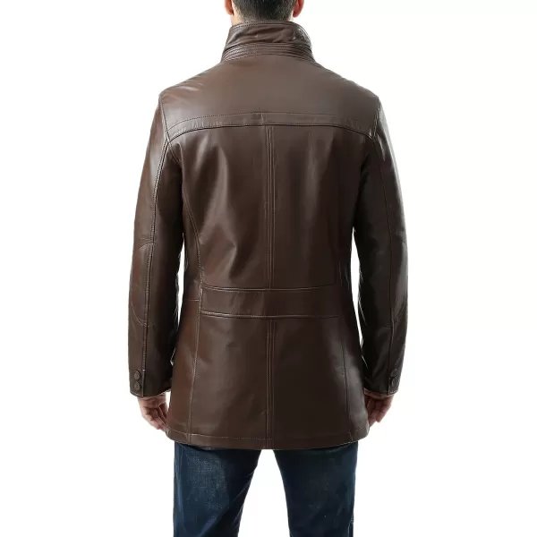 BGSD Men Chad New Zealand Lambskin Leather Car CoatEspresso