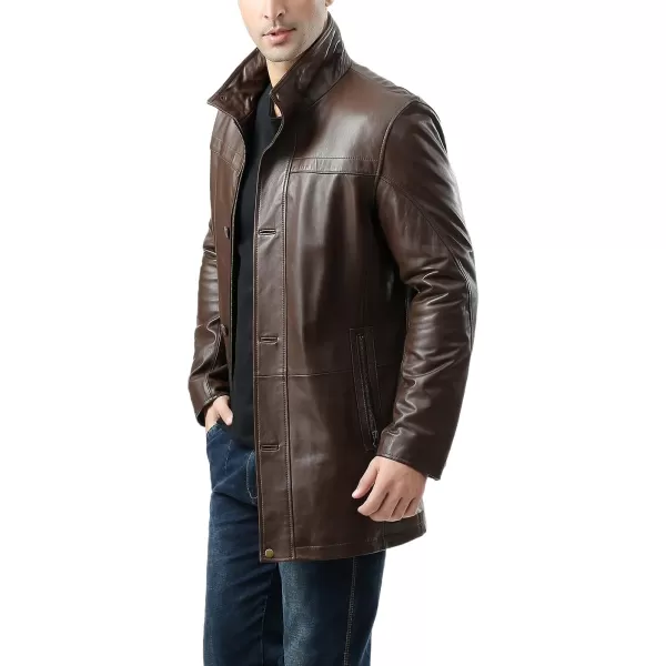 BGSD Men Chad New Zealand Lambskin Leather Car CoatEspresso