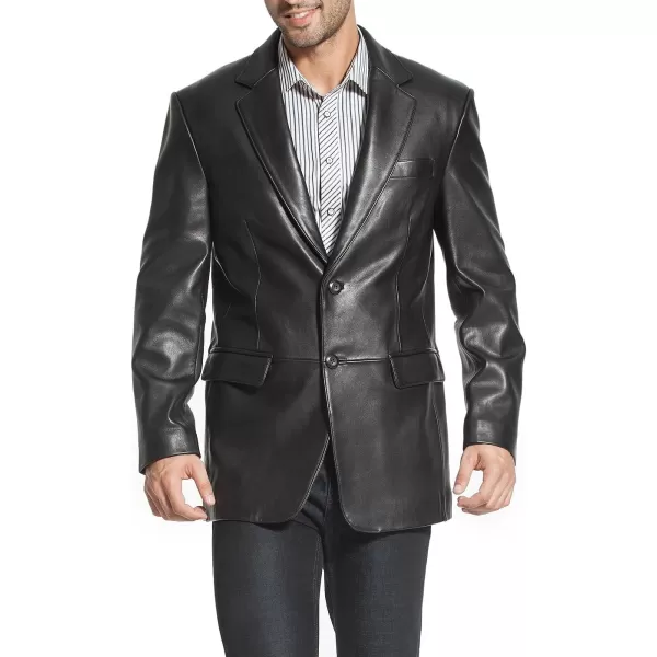 BGSD Men Classic 2Button New Zealand Lambskin Leather Blazer Sport Coat Jacket Regular Big amp Tall and ShortBlack