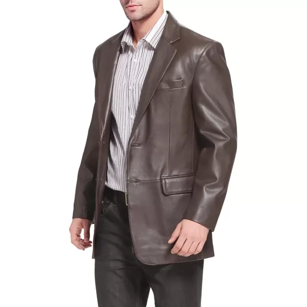 BGSD Men Classic 2Button New Zealand Lambskin Leather Blazer Sport Coat Jacket Regular Big amp Tall and ShortEspresso