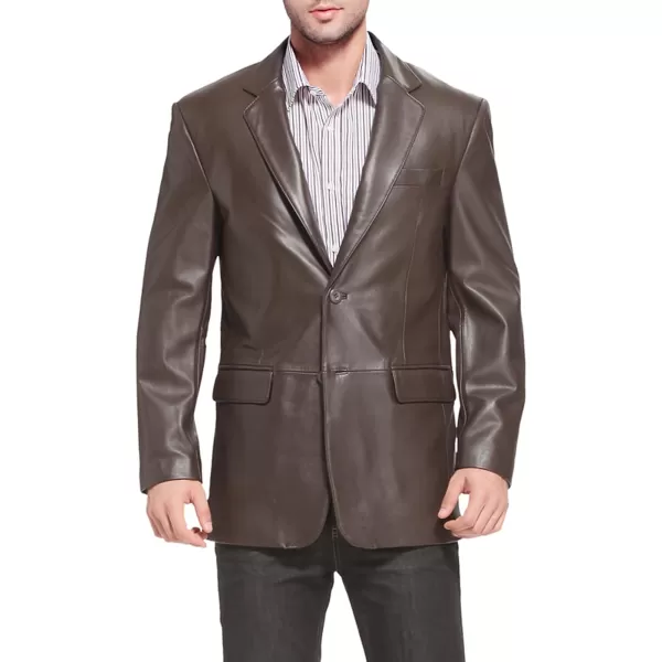 BGSD Men Classic 2Button New Zealand Lambskin Leather Blazer Sport Coat Jacket Regular Big amp Tall and ShortEspresso