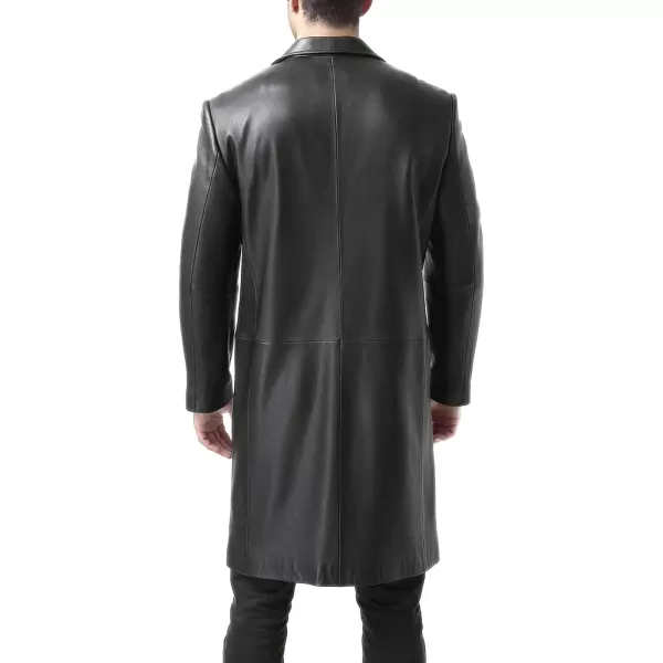 BGSD Men Classic Leather Long Walking Coat Regular Big amp Tall and ShortBlack