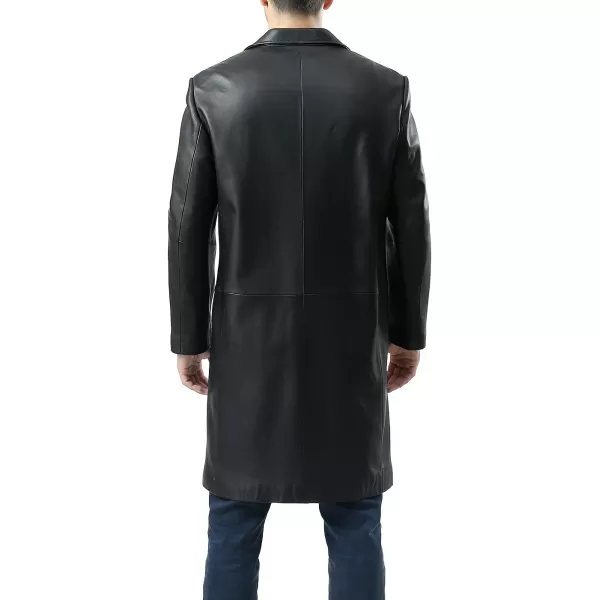 BGSD Men Classic New Zealand Lambskin Leather Long Walking Coat Regular Big amp Tall and ShortBlack