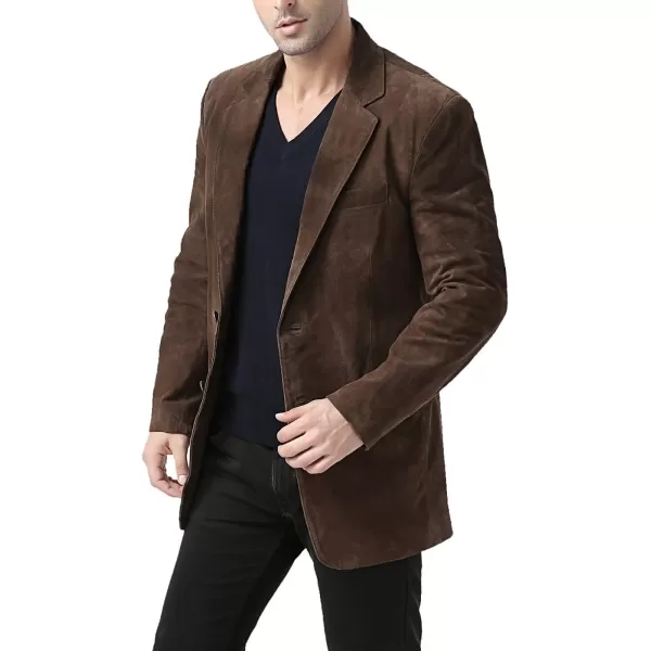 BGSD Men Cliff 2Button Leather Blazer Suede Sport Coat Jacket Regular Big amp Tall and ShortBrown