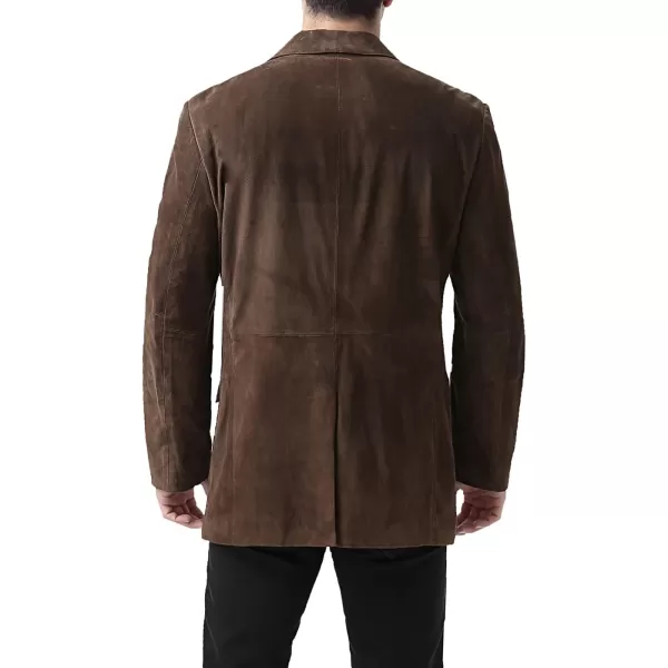 BGSD Men Cliff 2Button Leather Blazer Suede Sport Coat Jacket Regular Big amp Tall and ShortBrown