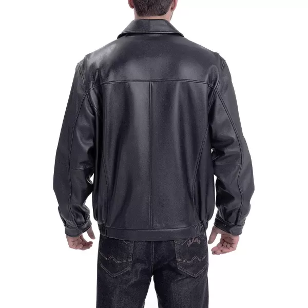 BGSD Men Derrick Lambskin Leather Bomber Jacket Regular and Big amp TallBlack