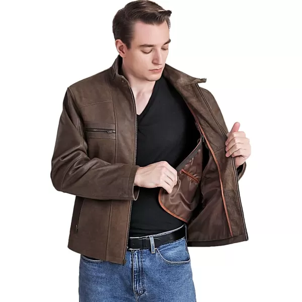 BGSD Men Ethan Distressed Brown Leather Motorcycle JacketDistressed Brown