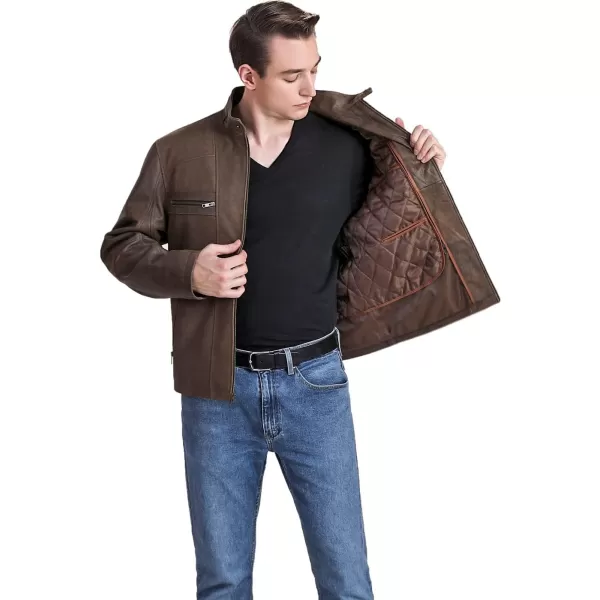 BGSD Men Ethan Distressed Brown Leather Motorcycle JacketDistressed Brown