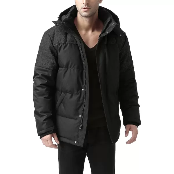 BGSD Men Ethan Waterproof Hooded Down Parka Winter CoatBlack