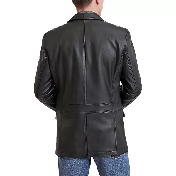 BGSD Men Grant 2Button Leather Blazer Lambskin Sport Coat Jacket Regular Big amp Tall and ShortBlack